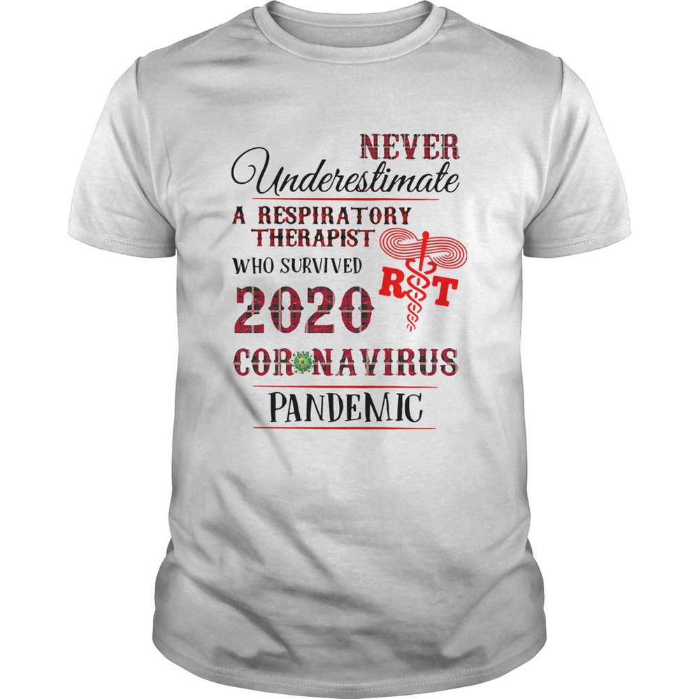 Never Underestimate A Respiratory Therapist Who Survived 2020 Coronavirus Shirt